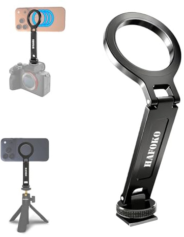 Magnétique Sabot Froid Téléphone Support, Aluminium Sabot Chaud Trépied Support pour Caméra compatible avec iPhone 17-13 Pro Max, Adaptateur Caméra avec 1/4 Vis pour DSLR trépied photographie