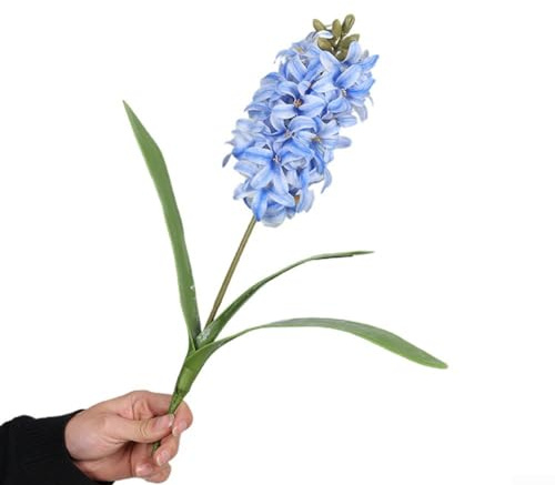 Fleur artificielle de jacinthe violette pour décoration intérieure et extérieure, convient pour les mariages, la maison, le jardin, les hôtels, les restaurants et les présentoirs de magasin (bleu)