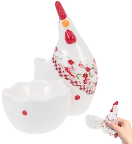 BESPORTBLE Huevera de Cerámica Diseño de Dibujos Animados Soporte Individual para Huevos Cocidos Decoración Adorable y Resistente para Cocina y Hogar