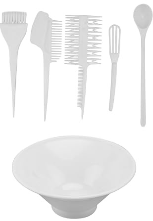 jojofuny 6pcs Hair Coloring Kit with Dye Bowl, Comb, and Brush for DIY Hair Dyeing and Highlighting, Professional Hairdressing Tools Suitable for Salon and Home Use