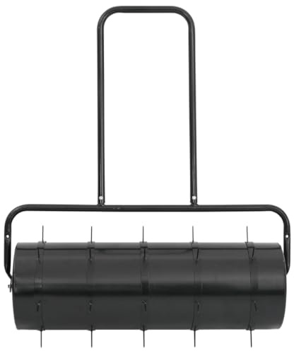 Lumanois Rodillo de césped de Arrastre Abrazaderas aireadoras Hierro y Acero 63 L, Casa y jardín Jardín Jardinería Herramientas de jardín Rodillos para césped, Negro, 17.45kg