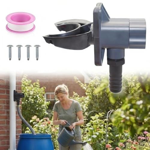 Thirrni Collettore di acqua piovana per tubo di scarico 70-110 mm, con nastro in teflon e 4 viti, per superfici del tetto fino a 80 m², collettore di pioggia per cisterna