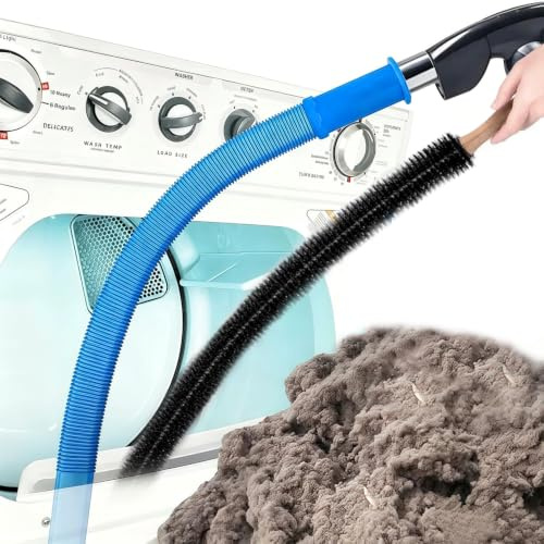 2-Pack Universal Dryer Vent Cleaner Kit: Compatible with Most Vacuum Cleaner, Vacuum Hose Attachment with Flexible Connector & Lint Brush, Quickly Lint Remover