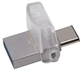 Pendrive Kingston DataTraveler microDuo 3C DTDUO3C/32GB - 32GB · USB 3.0 · Plata