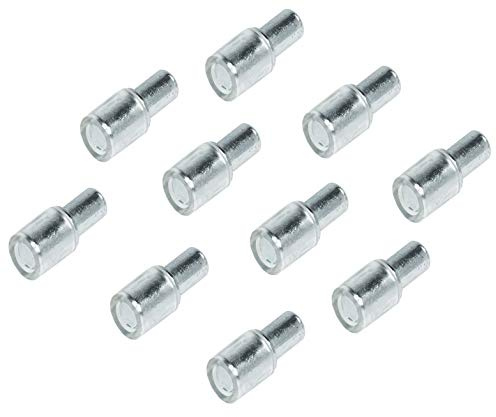 Gedotec Fachbodenträger Metall Regal-Bodenträger für Schränke & Möbel - H3109 | Stahl vernickelt | Halterung mit Ø 5 mm | Tablarträger für Holz & Glasböden | 100 Stück - Regal-Stift zum Einstecken