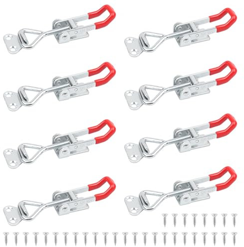 EXLECO 8Pcs Spannverschluss Eckbefestigung Schnappverschluss Kistenverschluss 100kg Hebel Verschluss Türriegel Eckverschluss knebelverschluss Schnellverschluss Kniehebelspanner Hebelspanner Kapazität
