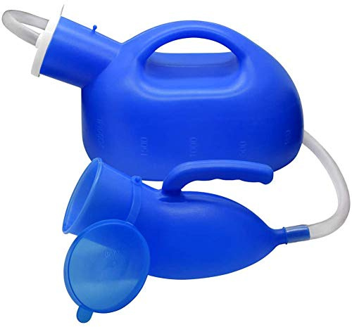 XJZHANG Portable Men's Urinal with Hand-held 2000 ml Large Capacity Leak-Proof Male Urine Bottle,Large Plastic Pee Holder for Hospital,Incontinence,Elderly,Travel,Driving,Camping