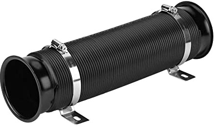 Ejoyous Flexible Cold Air Intake Hose, 76mm 3inch Extendable Induction Pipe Duct Tube Hose Kit, Aluminum + Rubber Auto Intake Pipe with Clamp