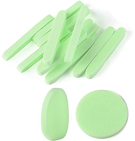 Tegelrying Facial Sponge Compressed,60 Pcs PVA Professional Makeup Removal Wash Round Face Sponges Spa Pads Exfoliating Cleansing for Women,Green
