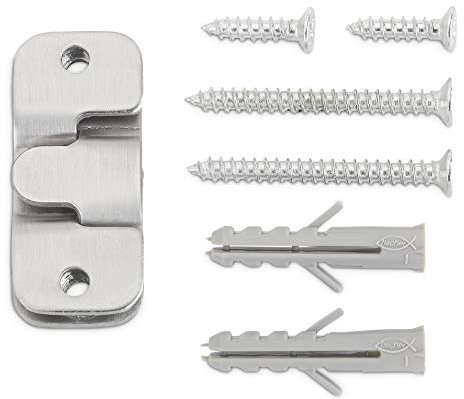10er Set SOTECH Aufhängebeschläge 19 x 44 x 5 mm Edelstahl SS201 für Bilder, Blenden Blendenhalter Bilderhaken Spiegelhalter Rahmenhalter Blendenhalterung mit Befestigungsmaterial