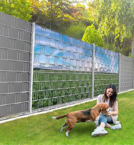 MyMaxxi Infinity Zaunsichtschutz | Seamless beide Teile Motiv 9 Streifen | Sichtschutzstreifen für Doppelstabmattenzaun | Windschutz Sonnenschutz Blickdicht | Sichtschutz Garten | Sichtschutz