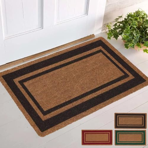 parpyon® Zerbino ingresso casa esterno Classico CM 50X100 in Cocco Naturale con fondo ANTISCIVOLO Tappeto entrata per esterno ed interno tappeti moderni (CM 50X100, Bordo-3M)