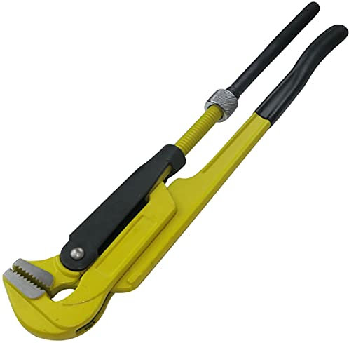 Aerzetix - Chiave svedese per tubo 1 1/2'' a 90° 430mm in profilo doppia ''T'' - chiave per tubi idraulici - strumento idraulico - chiave giratubi - DIN 5234 - in acciaio/CR-V/ - C51140