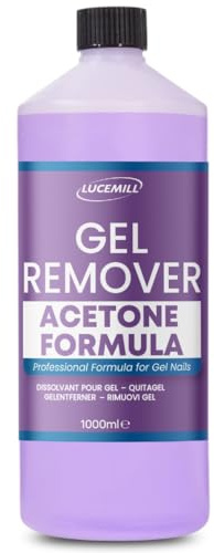Lucemill Gel Remover | 1 Litre | Acetone Formula for UV/LED Polish, Acrylics & Tips | Professional Nail Cleaner | Salon Use | UK Made