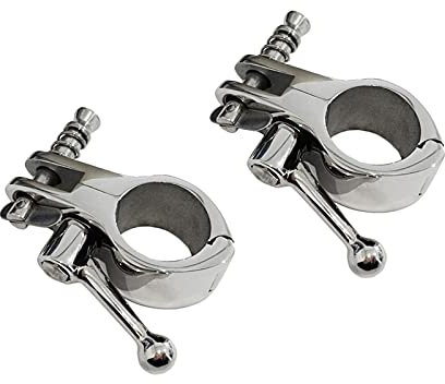 YANGQI yaoqijie 316 Stainless Steel Bimini Top Hinge Rail Mount With Boat Pin & Cam Clamp Quick Release Fit For 7/8 1 Tube/Pipe lasting (Color : 2PCS, Size : 25mm)