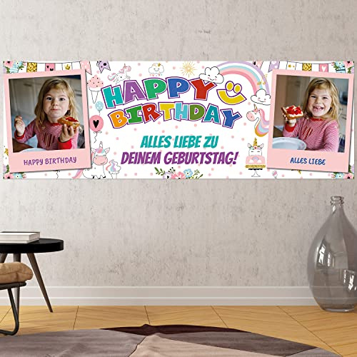 Geburtstags Banner - personalisiert mit Deinen Texten & Fotos | XL - Format (Layout 5)