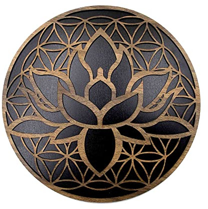 Lotus y flor de la vida, Lotus Wall Art, Flor de la vida Decoración de la pared, Lotus Flower of Life Wall Decoration, Lotus Flower of Life Lotus, Flor de loto de madera