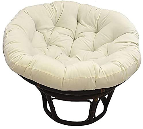 TOULIVER Papasansessel Kissen 40-130 cm Polster für Gartensesse Wasserdicht Hängesessel Kissen Rund Schaukelstuhlkissen Papasan Ersatzpolster für Indoor Outdoor,Beige,130cm