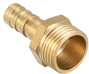 QUARKZMAN 8mm Spinato a G3/8 Maschio Filettatura Tubo x 1 pz Dritto Ottone Barba Tubo Raccordo per Aria Acqua Carburante Pneumatico Flessibile, Oro