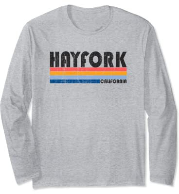 Show your Hayfork, CA Hometown Pride with this Retro 70s 80s Long Sleeve T-Shirt