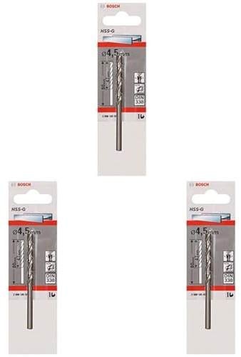Bosch Professional Metallbohrer HSS-G geschliffen (Ø 4,5 mm) (Packung mit 3)