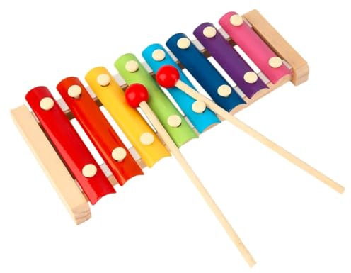 GXGM xylophon Kinder Glockenspiel musikinstrumente für Kinder,1 Stück, Glatte Oberfläche, sicher und langlebig,mit 2 Spieluhrhämmern, für Geburtstage, Musikproduktion