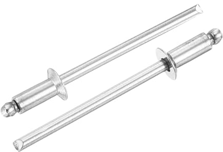 sourcing map 100 rivetti ciechi svasati in acciaio inox 304 da 1/8 x 5/16, rivetti ciechi a estremità aperta, per fai da te, lamiera, riparazioni automobilistiche, mobili, barche e lavori di