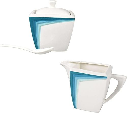 Moderno juego de cerámica para crema y azúcar, elegante regalo de boda para los amantes del café, elegante jarra de leche y azucarero, jarra y olla para servir