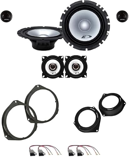 Kit 6 Casse ALPINE SXE-1750S + SXE-1025S per Fiat Punto (188)/ Grande Punto (199)/EVO con 2 Supporti Anteriori, 2 Supporti Posteriori e 4 Connettori