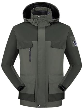 Herren Winterjacke Arbeitsjacke Winter Warme Skibekleidung Gefüttert Snowboardjacke mit Abnehmbarer Kapuze Skianzug Winddicht Schneeanzug Winter Tracksuit Wasserdicht Skijacke