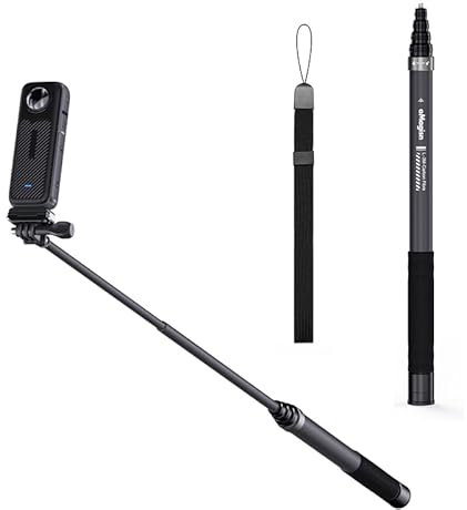 pour Insta360 Caméra d'action Perche à Selfie Invisible en Fibre de Carbone 3 m pour DJI caméra de Sport