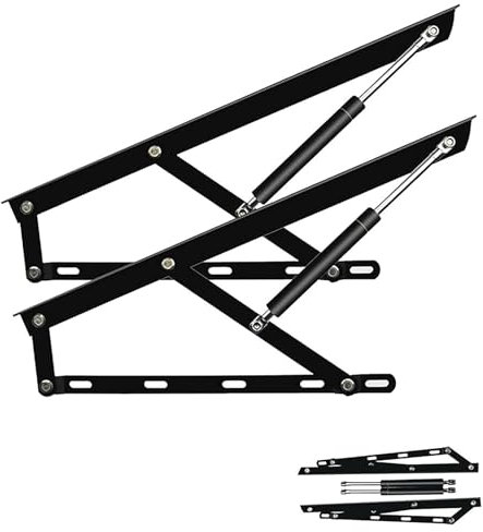 Supporto idraulico per sollevamento letto, meccanismo ideale per materassi, assi, divani e letti, nero, 60 cm, 1 paio