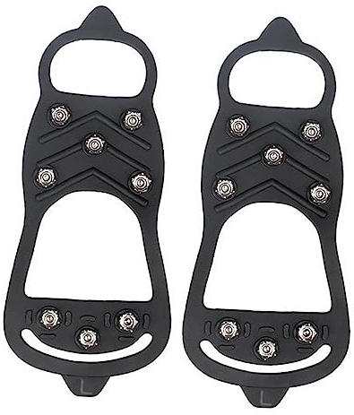 BESTYASH Rutschfeste Unisex Schuhüberzüge mit Steigeisen, 1 Paar, Schwarz | Tpe und Metall, Flexibel und Bequem, für Stiefel und Schuhe bei Eis und Schnee