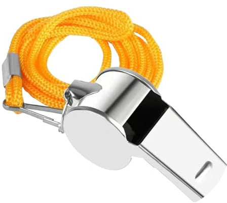 3 Stück Coaching Pfeife – Robuste Schiedsrichterpfeife aus Metall mit einem Band, eine klare und laute Pfeife für Erwachsene, ideal für Sport, Schulwettkämpfe
