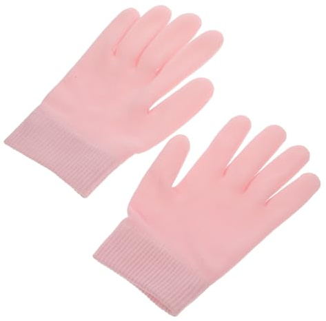 Guanti Idratanti in Gel Rosa 1 Paio, Guanti per Cura Mani | Filato e Spandex, Uso Domestico e Professionale, Tipo No-wash, per Donna