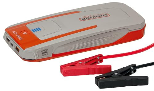 Dino KRAFTPAKET, 12V-2500A Starthilfegerät 59.2Wh, KFZ Starthilfe Powerbank für Diesel & Benziner, Blei-Säure Gel EFB AGM-Batterie, Für Auto Motorrad Boot Transporter Campervan