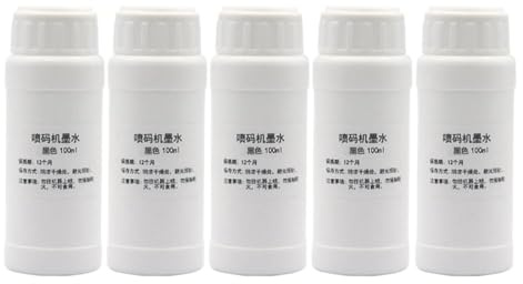 PZPSEQGM Encre de solvant de 100 ML Rechargeable Compatible avec 2588 JS10 JS12 Imprimantes à séchage Rapide Compatible avec Une imprimante Portable de 12,7 mm 25,4 mm(100ML-Black)