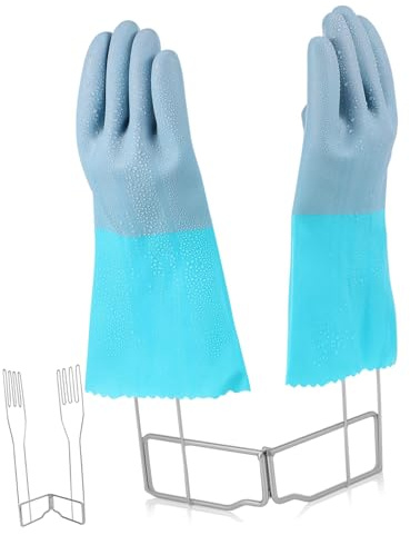 MUCKLILY Folding Metal Glove Drying Rack Space-Saving Sink Holder for Kitchen Gloves Dishcloths Towels Elegant Design for Everyday Use in Home and Work Environments
