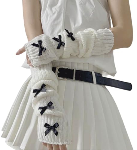 CharmBurst Cute Y2K Bow Arm Warmers Kawaii Half-Finger Charming Accessories For Teenage Girls Gloves Gyaru Harajuku Sleeves