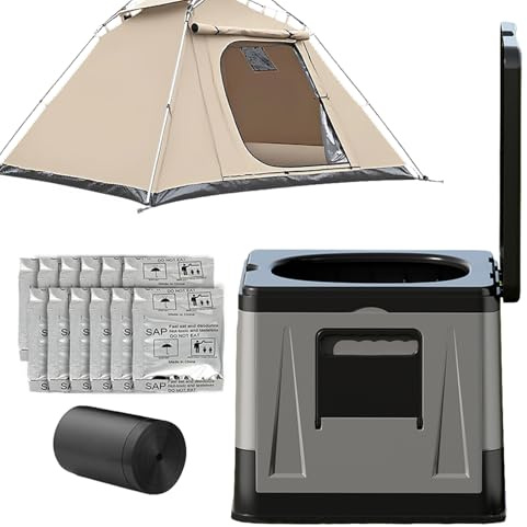 Générique Toilette De Camping Portable - Transport Facile WC Pliant - Siège Pliable Léger Pot De Chambre pour Voiture Randonnée Tente Extérieur Camping-Car Voyage Maison Plage Camping