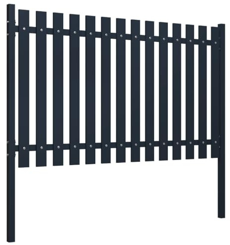 Generico Pannello di Recinzione Antracite 178x100 cm in Acciaio Verniciato a Polvere,Antracite,25.5kg,146471