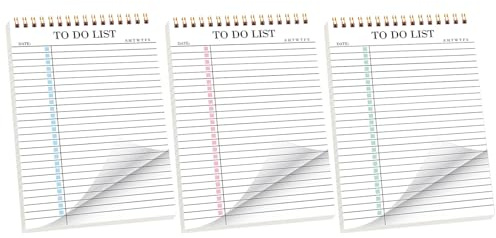 Homoyoyo 3 Piezas Libro de Planes Portátil Lista de Tareas Cuaderno de Notas y Organizador sin Fecha para Planificar Tareas Diarias Casa o Trabajo