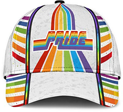 Unisex Hip-Hop-Hut Verstellbar Basecap Leicht Angeln Hüte Für Kletter Sport Wander LGBT-Pride-Regenbogen-Retro-Geschenkidee Für Schwule, Lesben, Bisexuelle Und Transgender (Weiß)