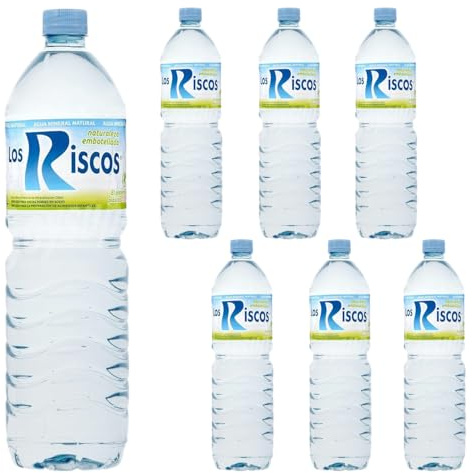Agua Los Riscos 1,5L Pack 6 Botellas | Agua Mineral Natural de Mineralización Débil | Formato Hostelería y Consumo Diario