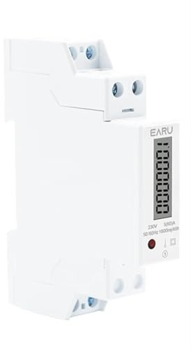 Wattmètre numérique monophasé rétro-éclairé de 18mm, consommation d'énergie analogique, kWh AC 230V 60A 50Hz LCD, Rail Din électrique