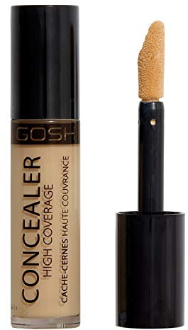 GOSH Concealer High Coverage 004 Natural für optimale Deckkraft Iflüssiges Make-Up, deckt Augenringe, Rötungen, Unreinheiten zuverlässig ab I Highlighting & Contouring I Falten wegschminken IVegan