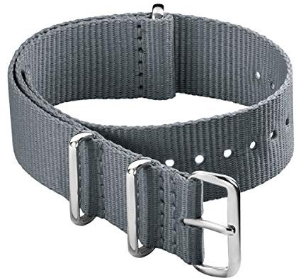 Archer Watch Straps - Klassische NATO Nylon Uhrenarmbänder (Grau, 22mm)