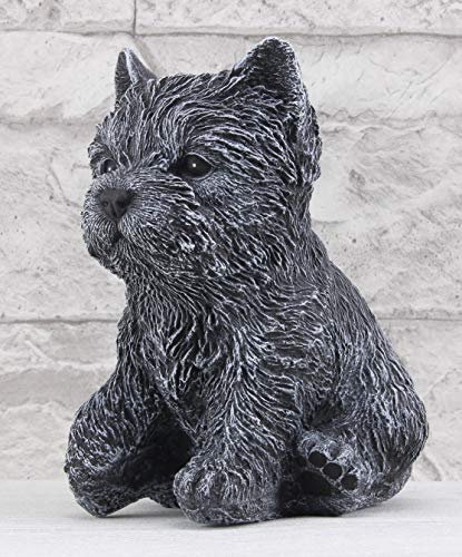STEINFIGUREN SPICKER Steinfigur Hund 211/1, Gartenfigur Steinguss Tierfigur Basaltgrau