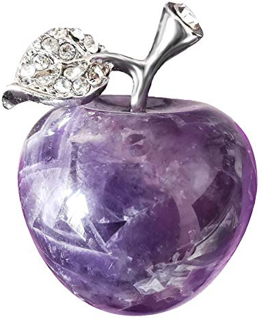 Lovionus89 Amethyst Apfel Figur – Heilkristall Schutzstein Energiestein Deko | 3,3cm Naturstein Geschenk