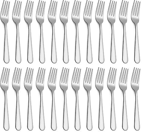 Forks Set of 24 Piece, Stainless Steel Dinner Forks, Mirror Polishing Cutlery Forks Set Pack of 24, Dishwasher Safe (7.1 inch, 18cm)